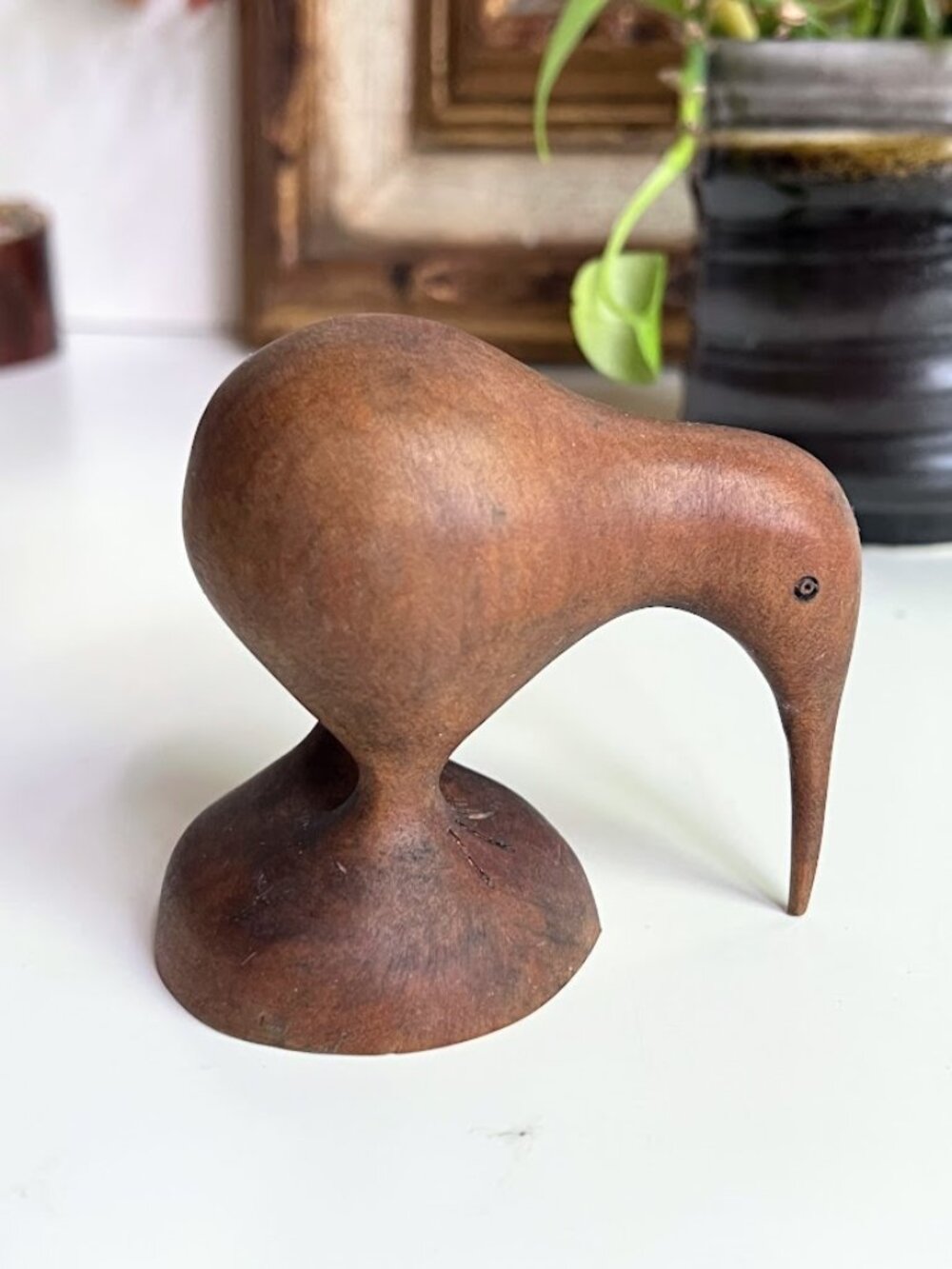 Handcrafted New Zealand Ancient Kauri Wood Kiwi Bird
